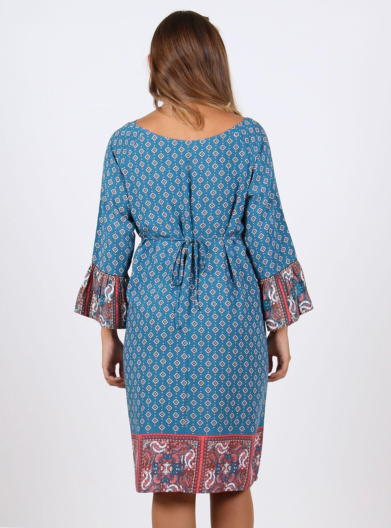 Vestido tunica maternal mangas volantes-0