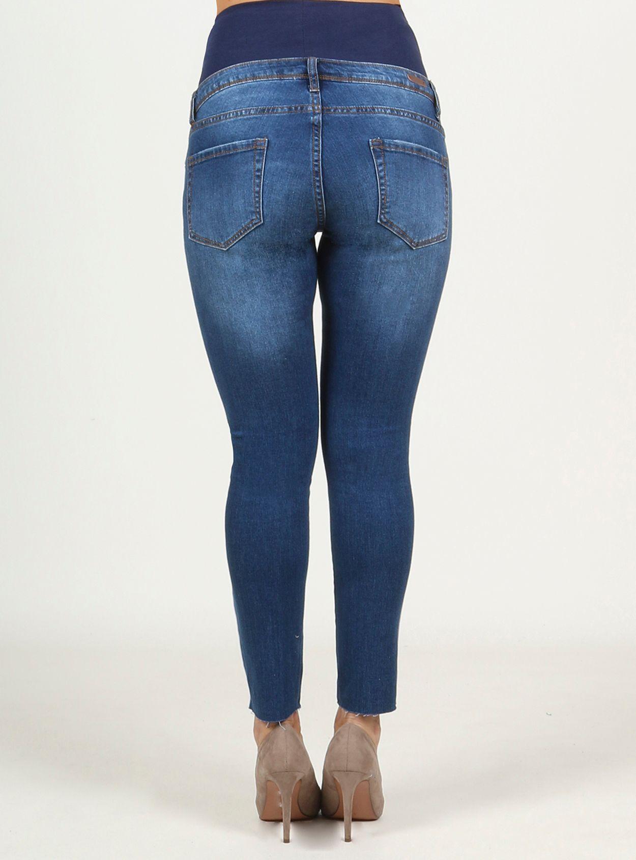 Jeans slim tobillero maternal con tiras-1