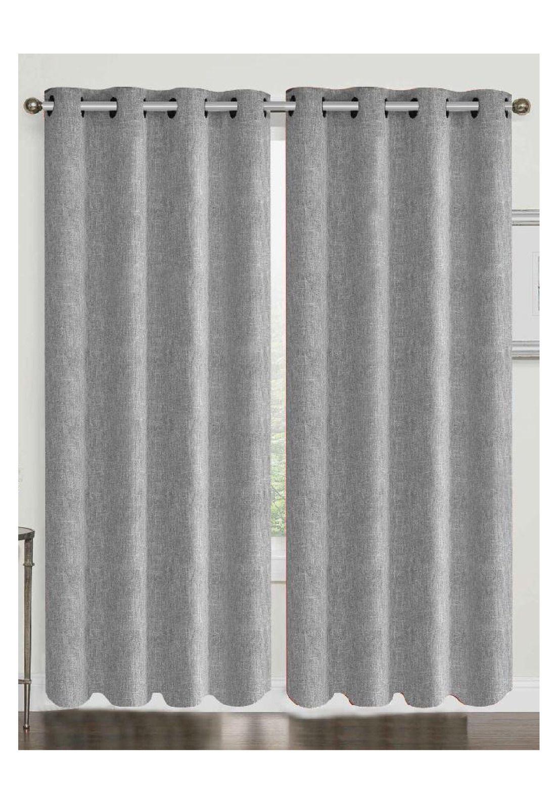 Cortina Mercia- Set De Dos Paños 140 X 220 - Gris-2