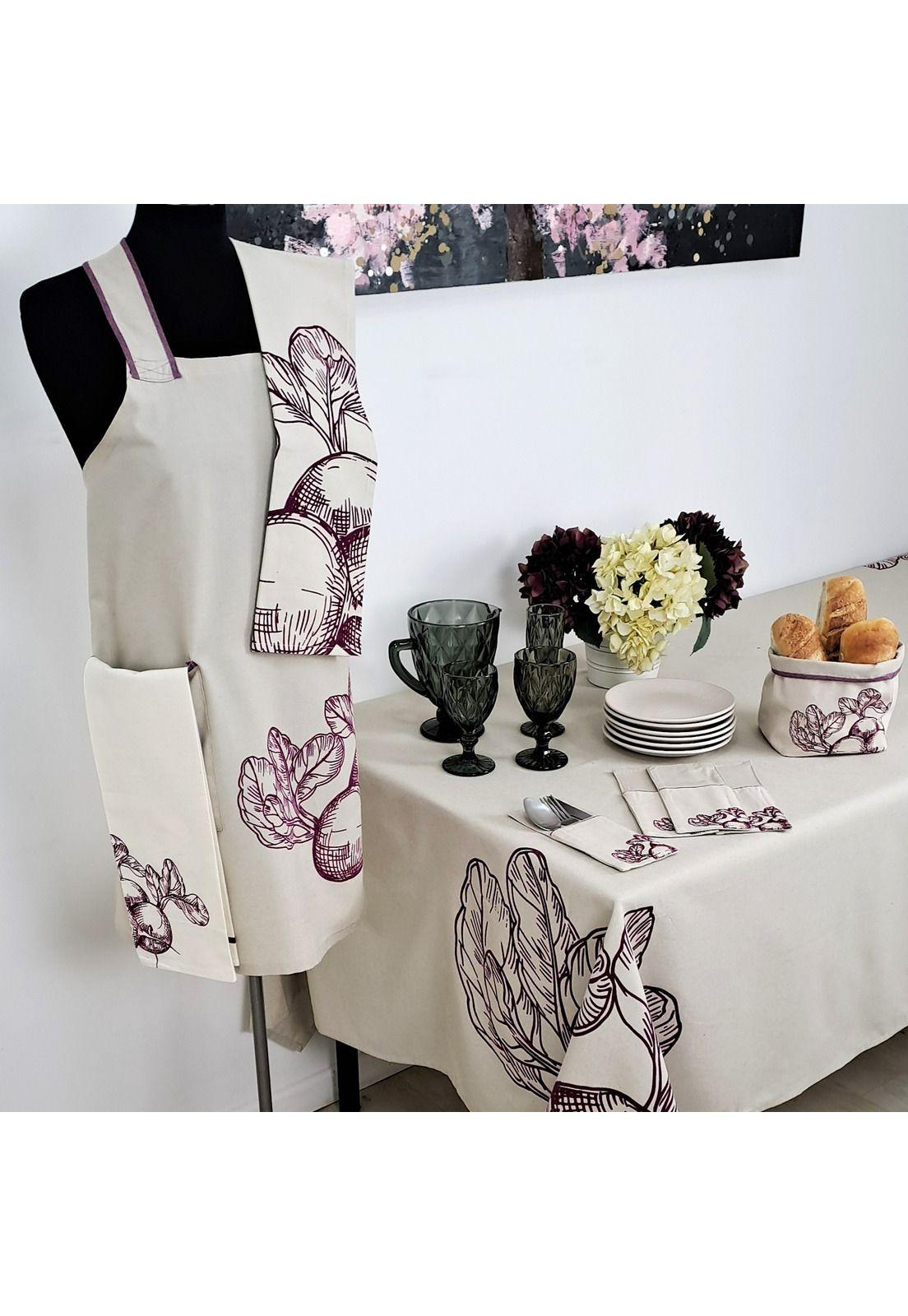 Porta Cubiertos Betarraga Estampado 23x10cm Beige -1