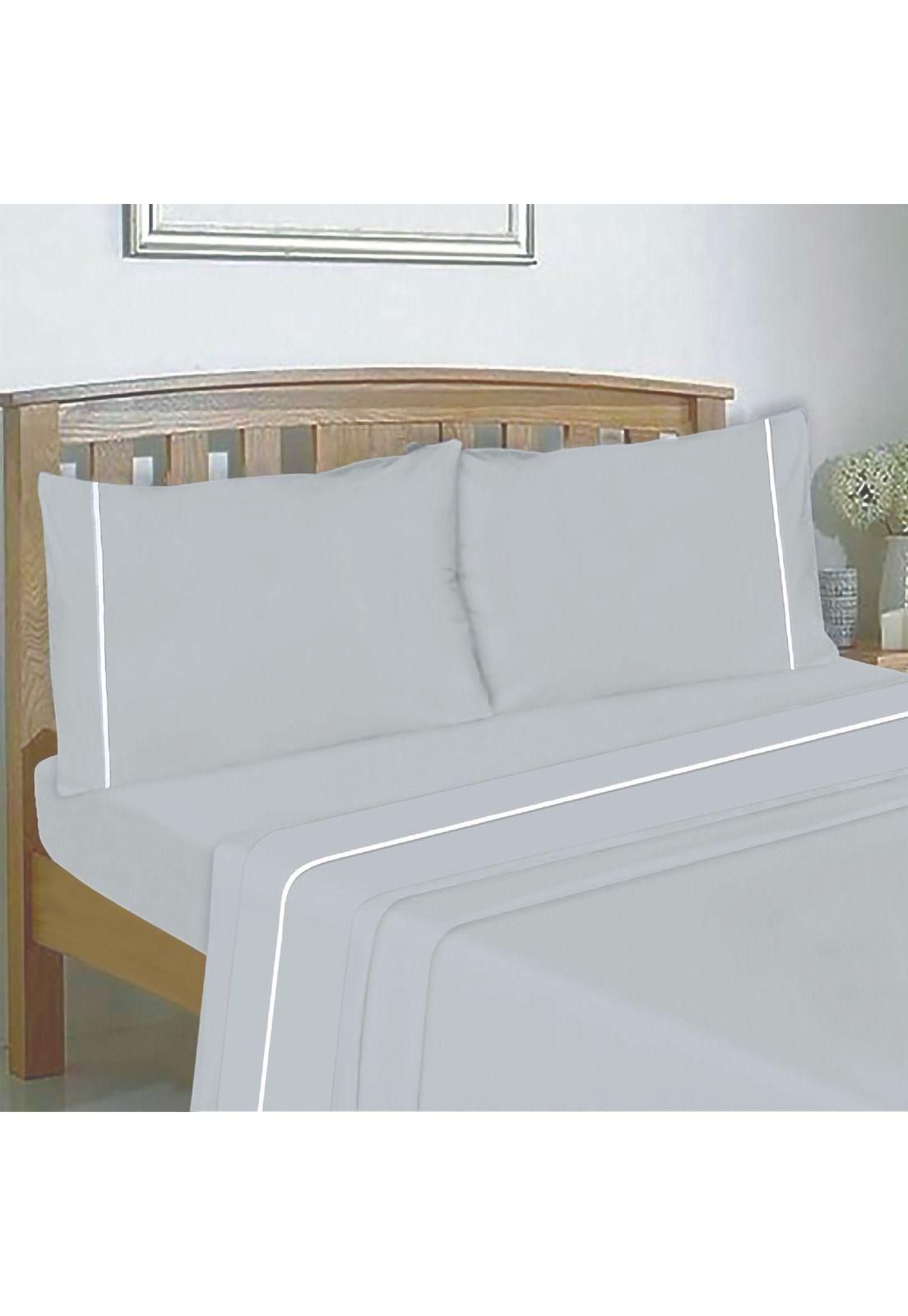 Sábanas 144H Lisas 1.5 Plazas Gris Perla-0