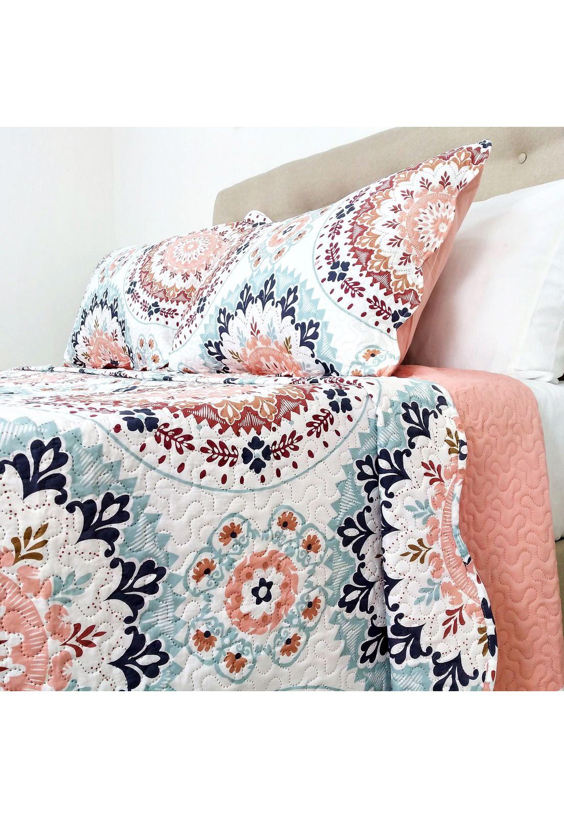 Cubrecama Microfibra Estampado Mandala King -1