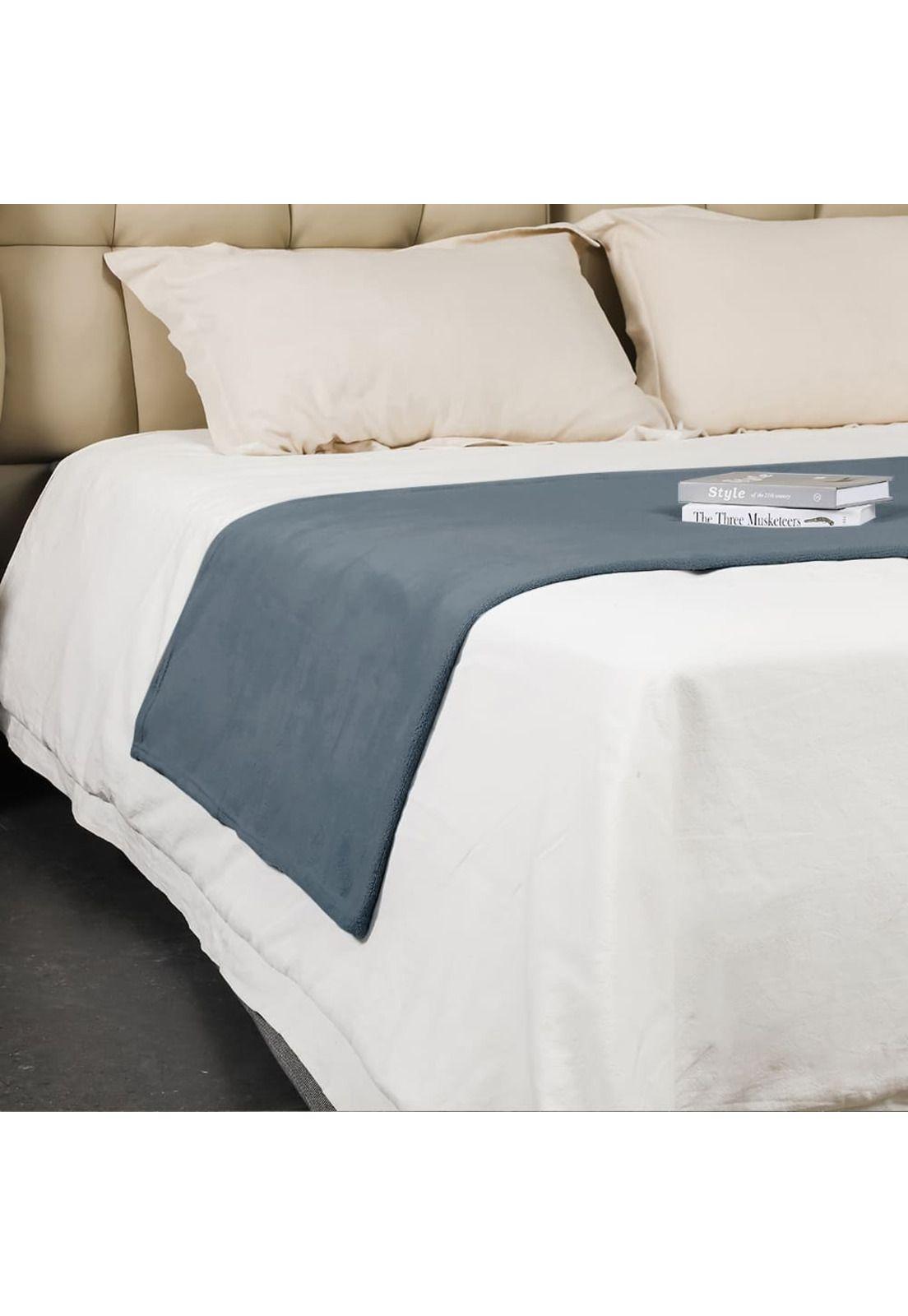 Manta Coral Fleece Ultra Suave Chantilly 125x150 cm Gris Oscuro-2