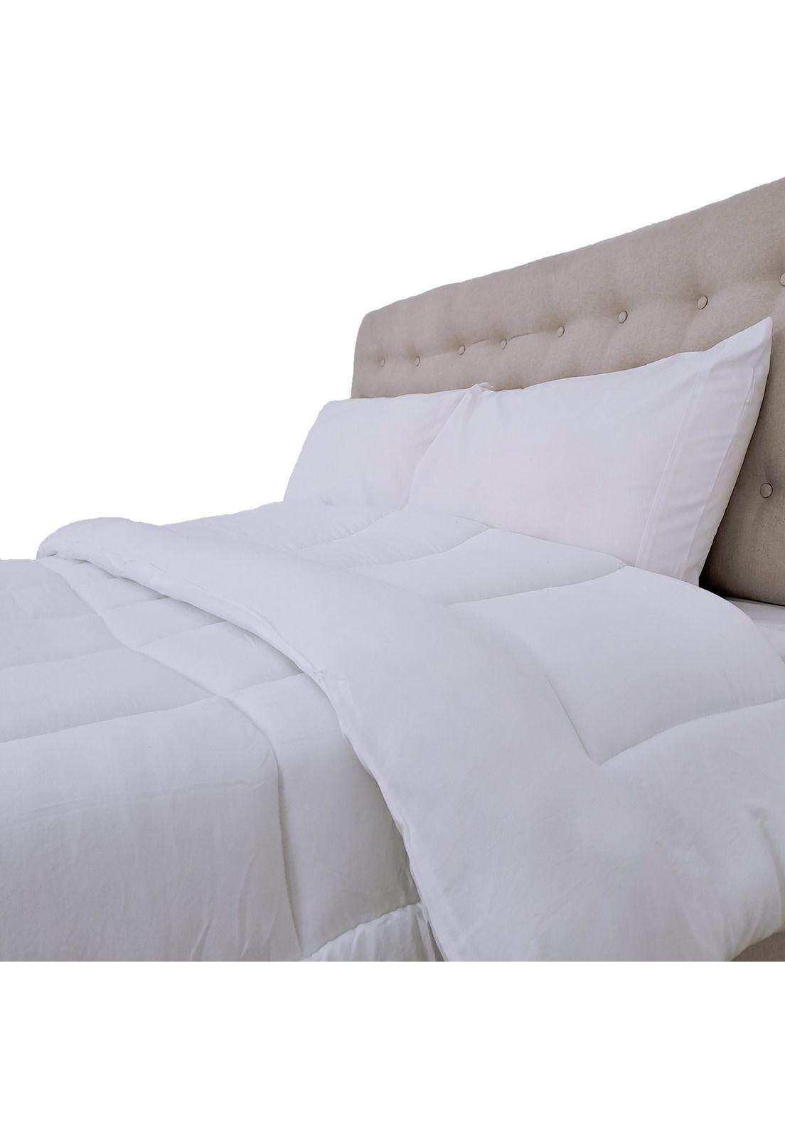 Plumon Termico 1.5 Plazas Microfibra 400Gsm Color Blanco -1