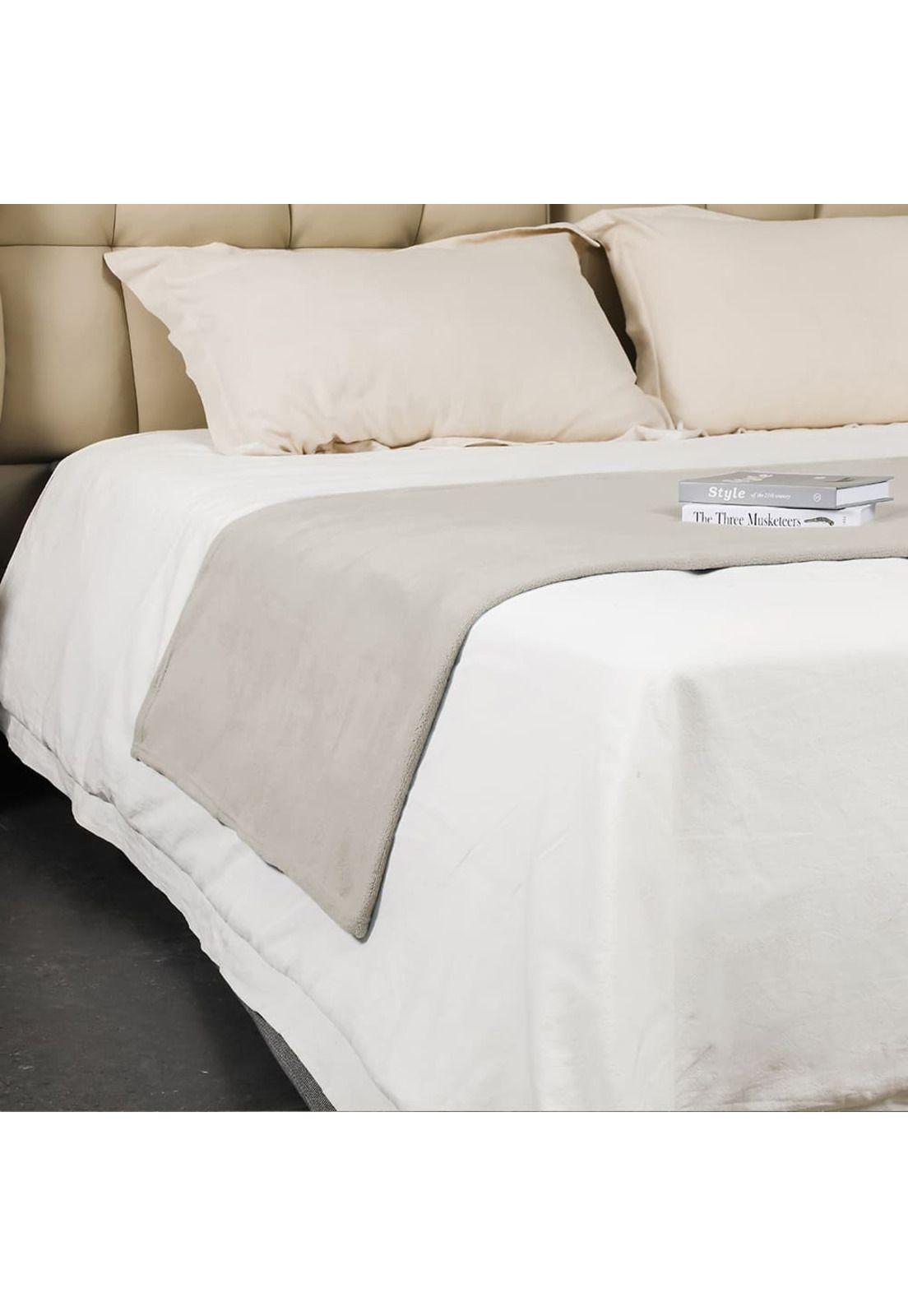 Manta Coral Fleece Ultra Suave Chantilly 125x150 cm Gris Intenso-2