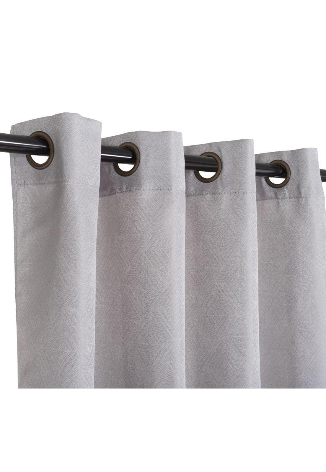 Set Cortina Jacquard Tarapaca 140X220 Cm - Gris Plata-0
