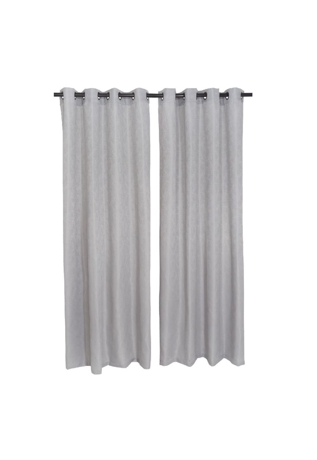 Set Cortina Jacquard Tarapaca 140X220 Cm - Gris Plata-1