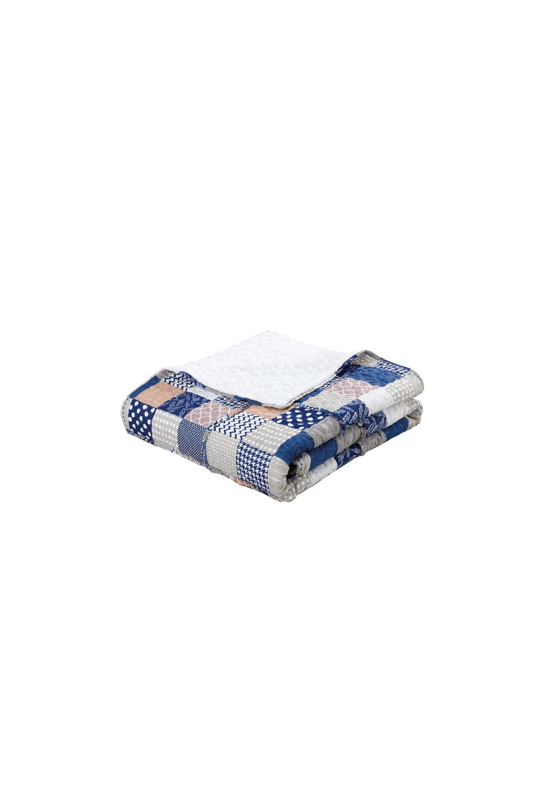 Cubrecama Ruffle Sherpa Patch Formas 1.5P-2