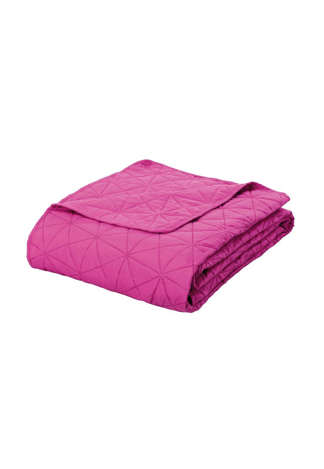 Cubrecama Liso Ultrasonic Triangle 2P Color Fucsia-2