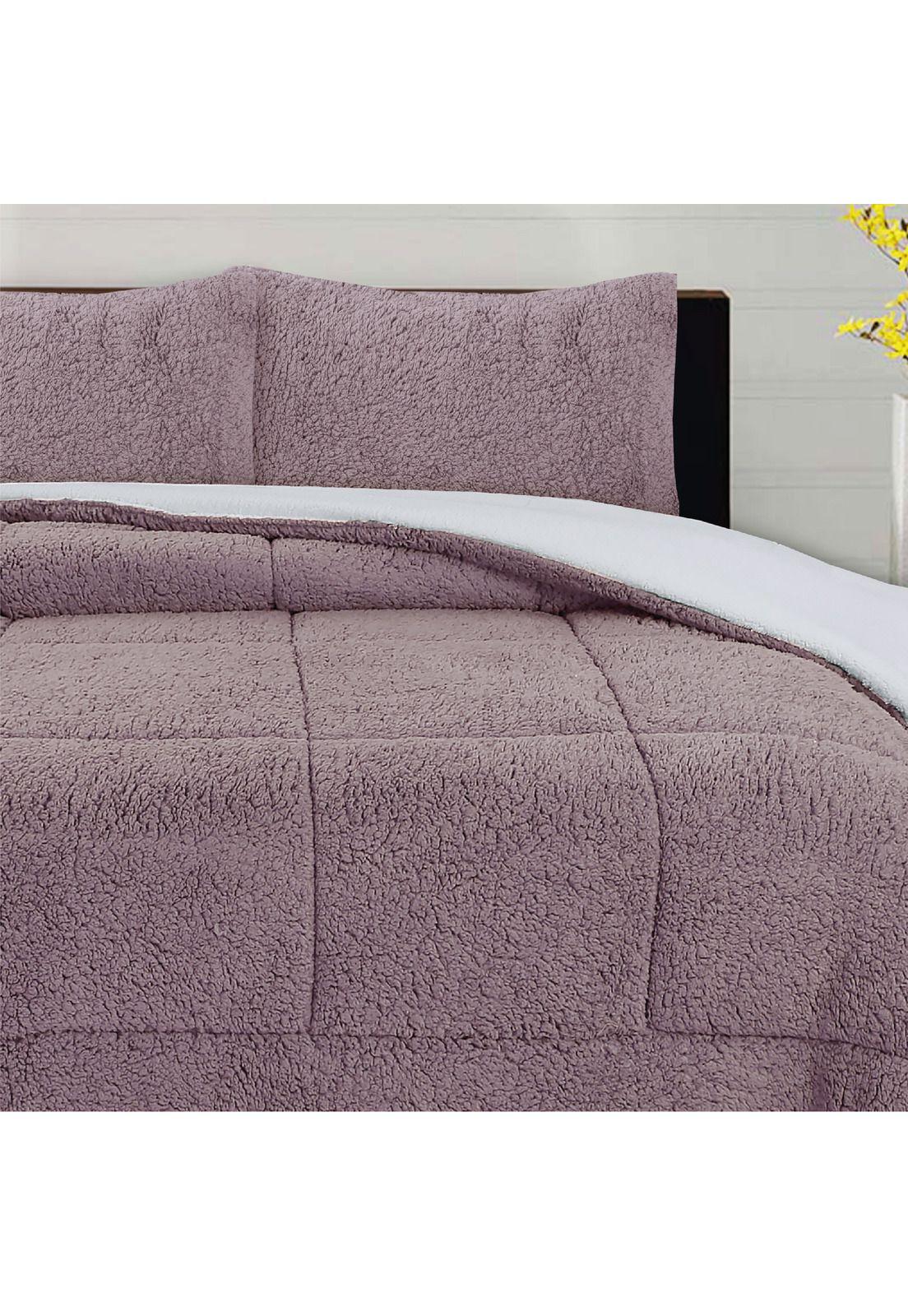 Cubrecama Corderito Termico 1.5p - Palo Rosa-1