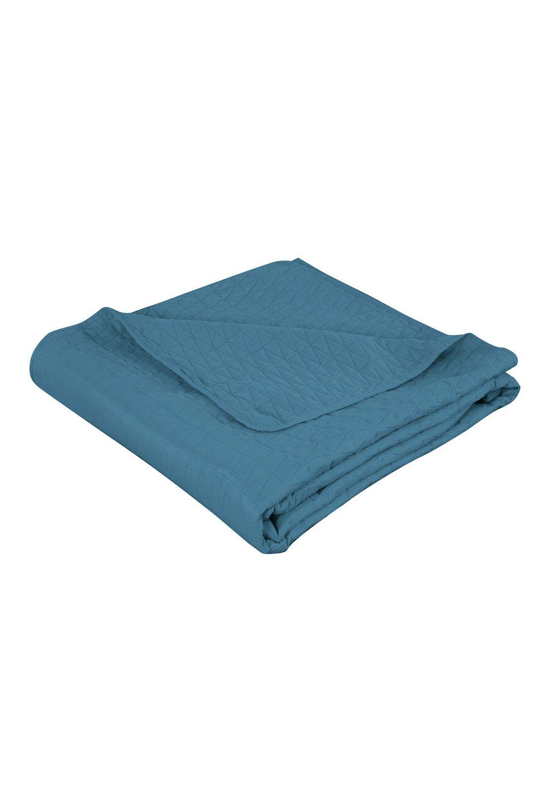 Cubrecama Microfibra Ultrasonic Liso 1.5 Plazas Indigo-2