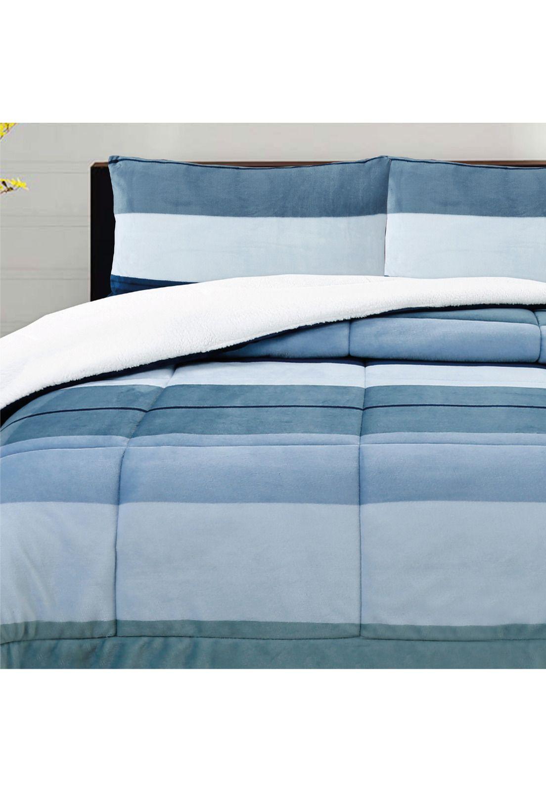 Cubrecama Coral Termico Listado Texturas 1.5P-1