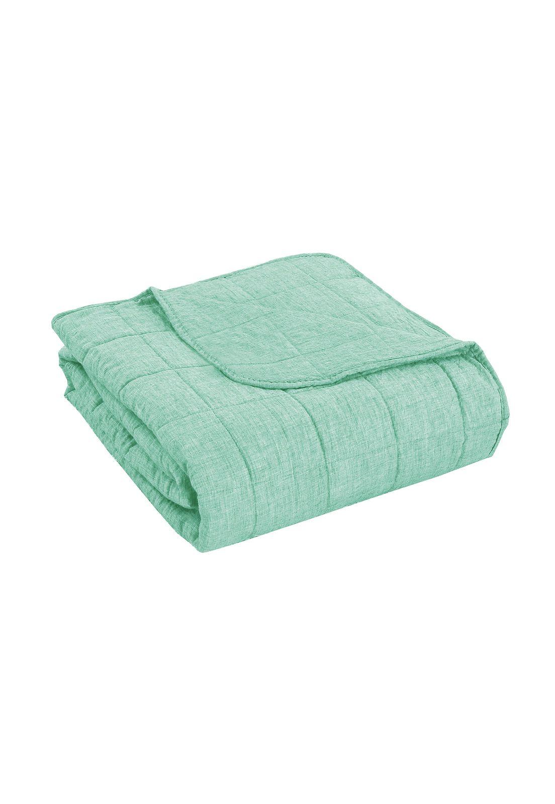Cubrecama Polilino Bordado 1.5 Plazas Turquesa-2