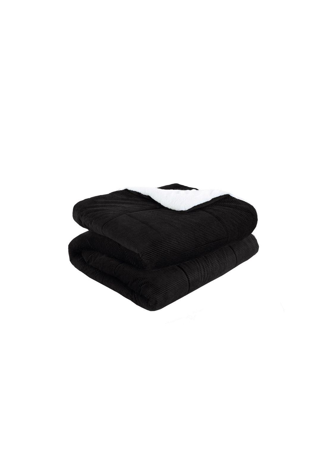 Cubrecama Corduroy Termico 2p - Negro-2