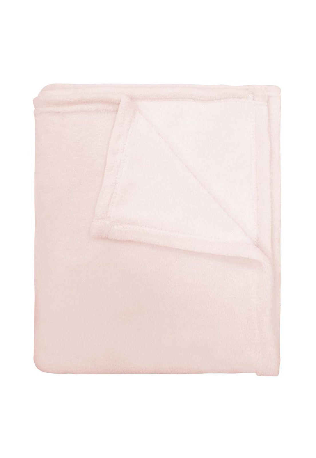 Manta Coral Fleece Ultra Suave Chantilly 125x150 cm Rosado-1