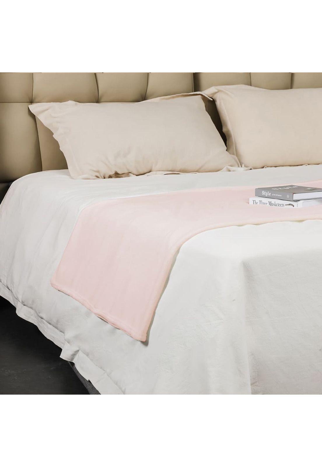 Manta Coral Fleece Ultra Suave Chantilly 125x150 cm Rosado-2
