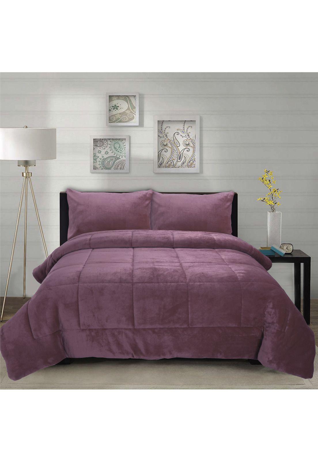 Cubrecama Coral Termico 1.5P Color Rosa Viejo-0