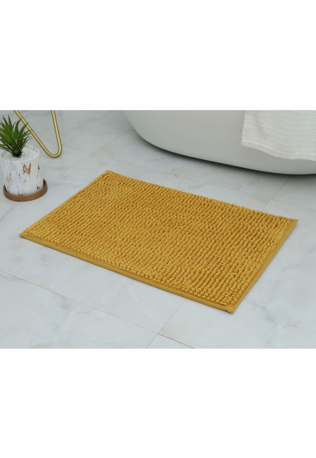 Piso De Baño Chenille 40X60Cm Color Amarillo-1