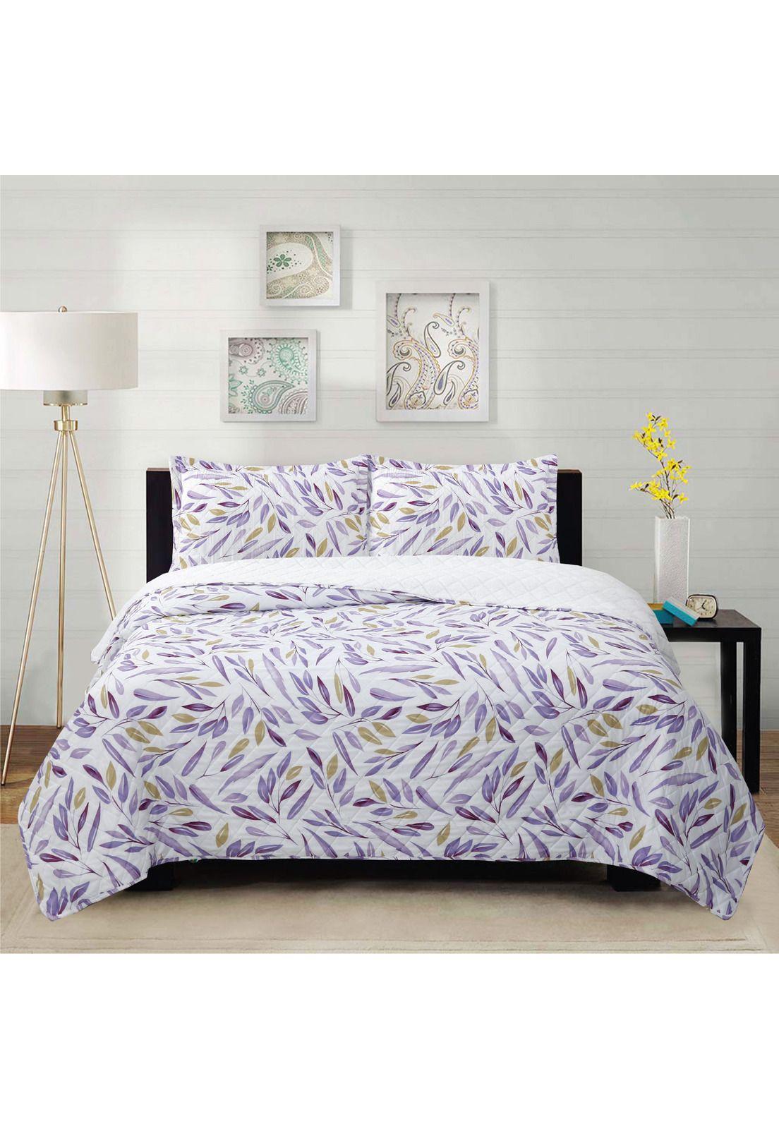 Cubrecama Micro Sherpa Hojas De Invierno 2P-0
