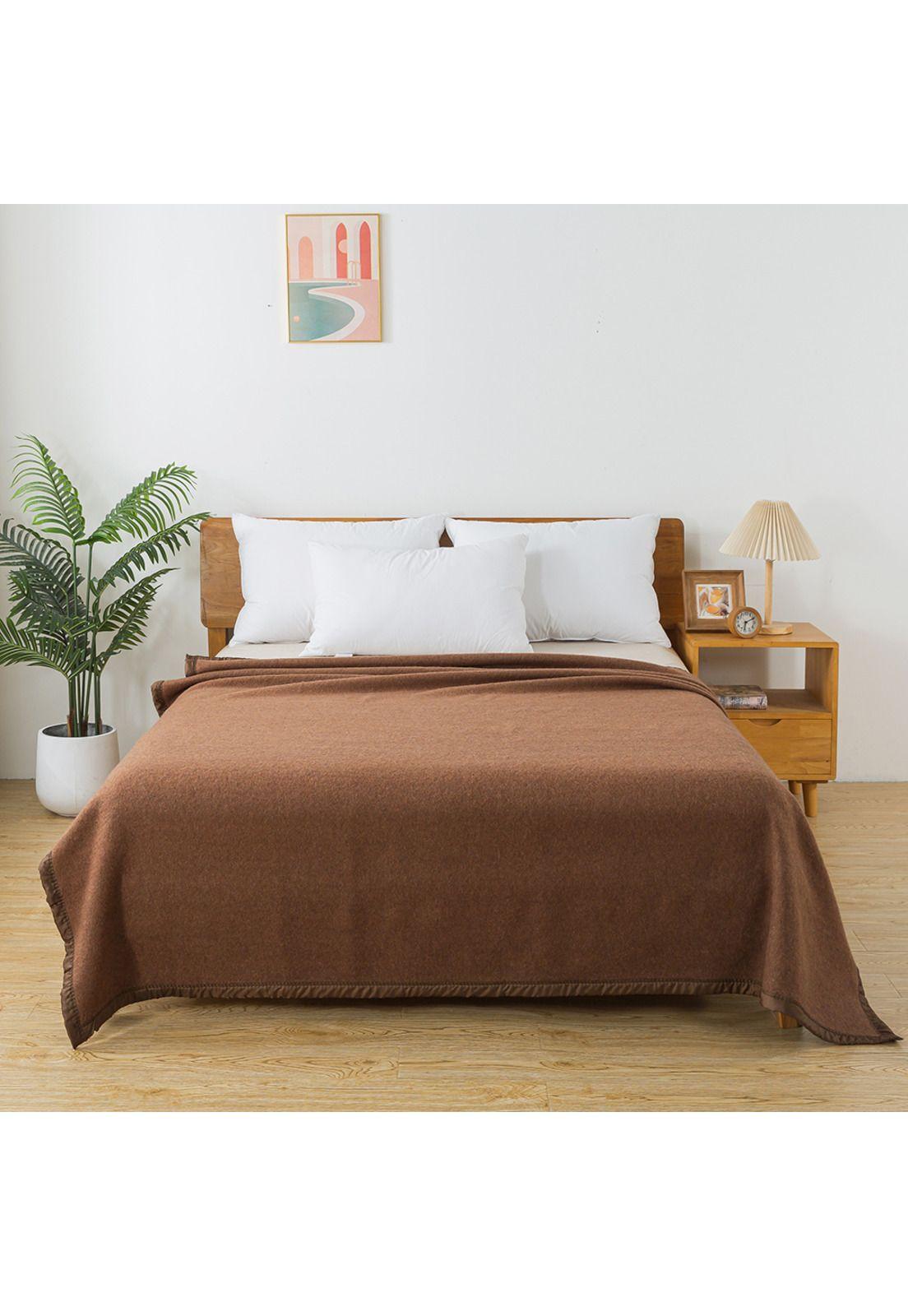 Frazada premium 70% lana 200 x 220 cm crudo-3