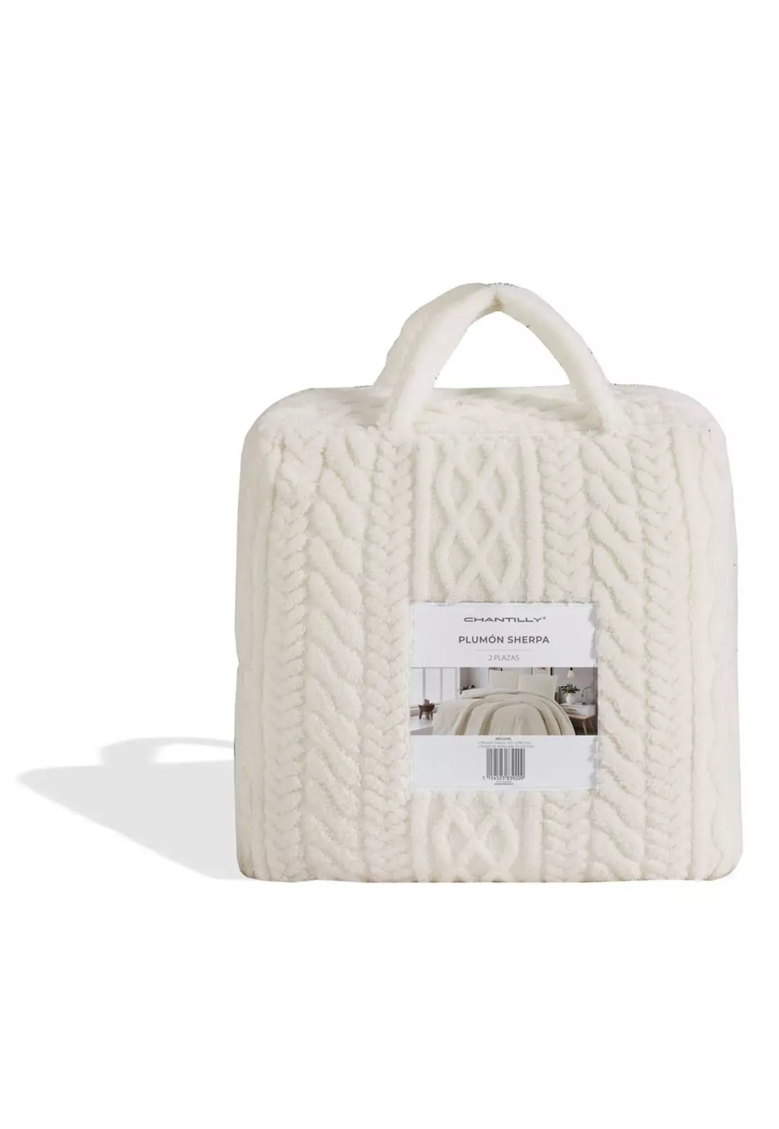 Plumón Trenza Sherpa Extra Cálido Chantilly King Crudo-2