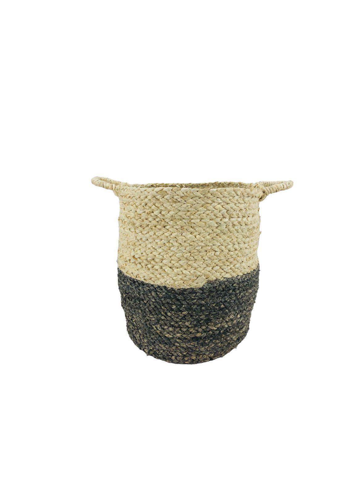 Canasto Fibra Natural 35X35X40Cm Nat/Gris-0