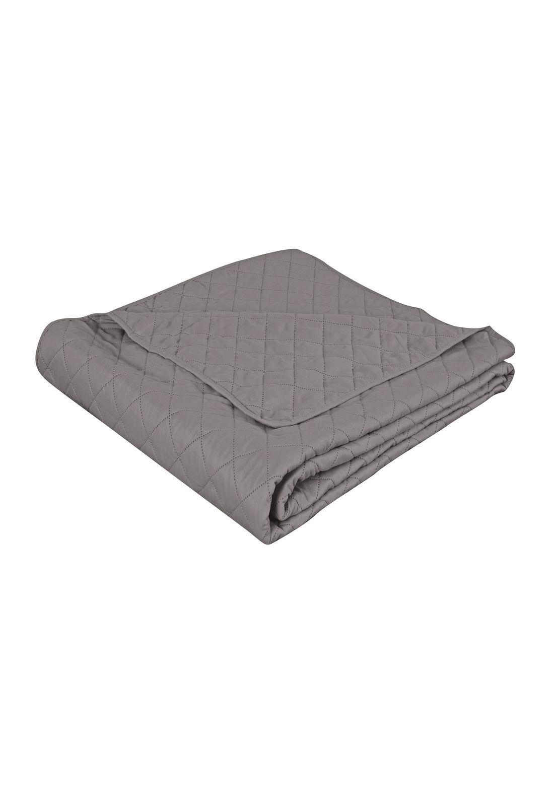 Cubrecama Microfibra Ultrasonic Liso 2 Plazas Gris Acero-2