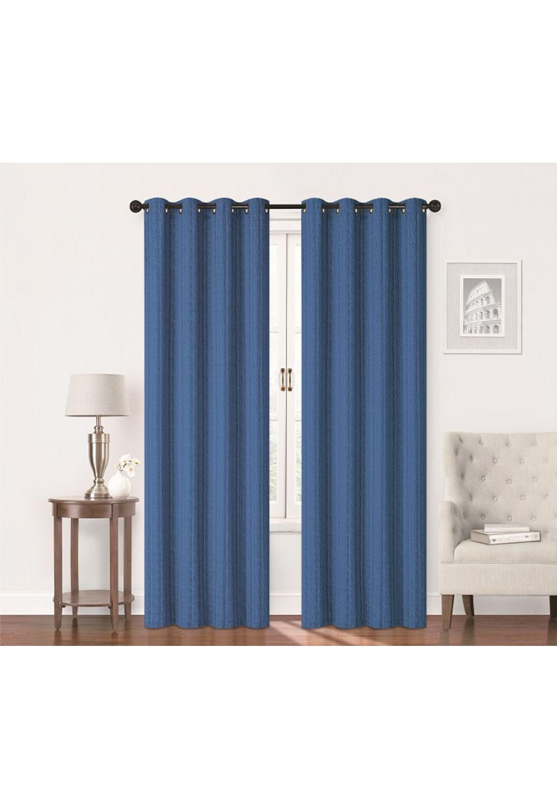 Set Cortinas 8P Natales 140X220cm Color Azul-1