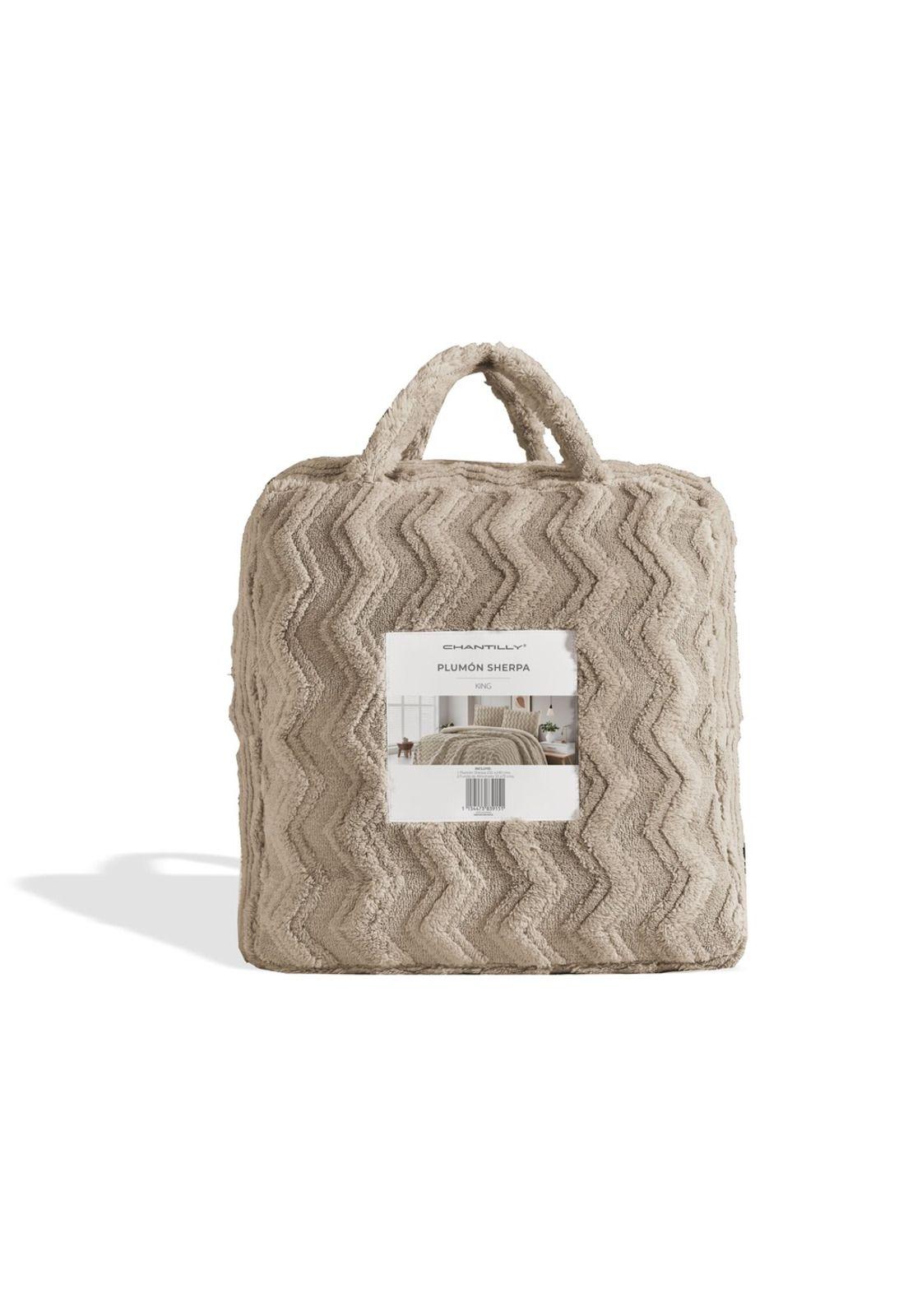 Plumón Sherpa Extra Cálido Chantilly 2 Plazas Beige-2