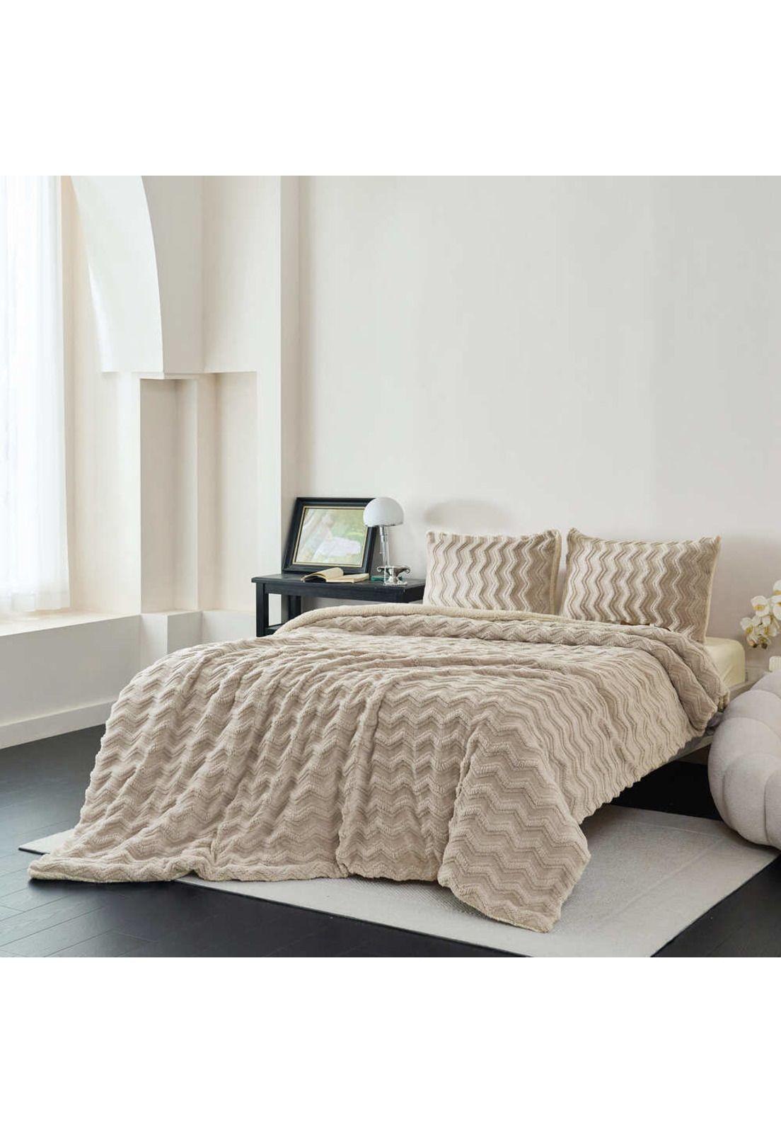 Plumón Sherpa Extra Cálido Chantilly 2 Plazas Beige-3