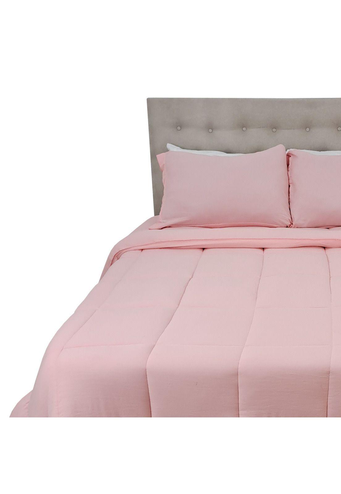 Plumon Termico 2 Plazas Microfibra Color Rosado-0