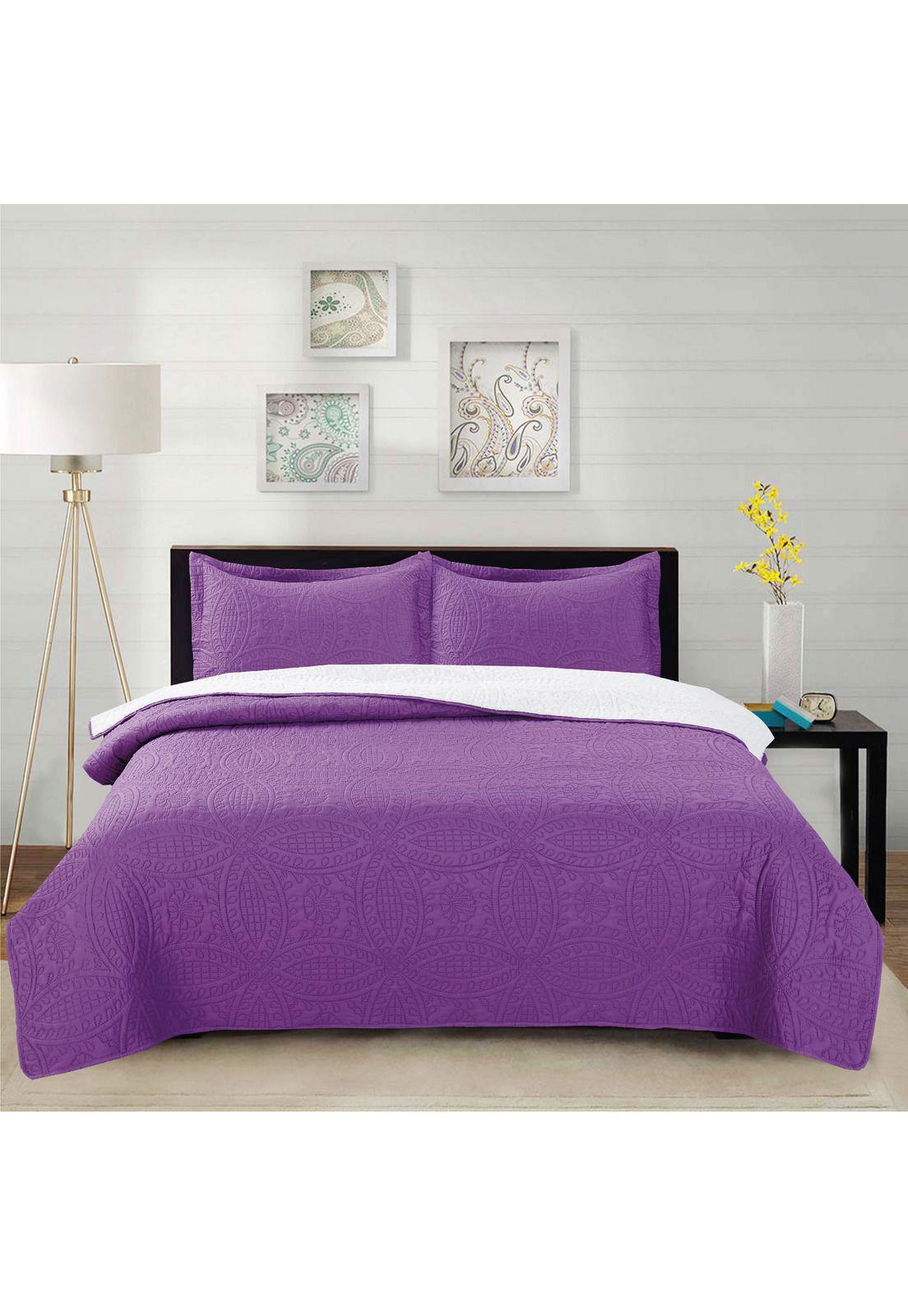 Cubrecama Micro Ultra Sherpa 2.5P Color Morado-0