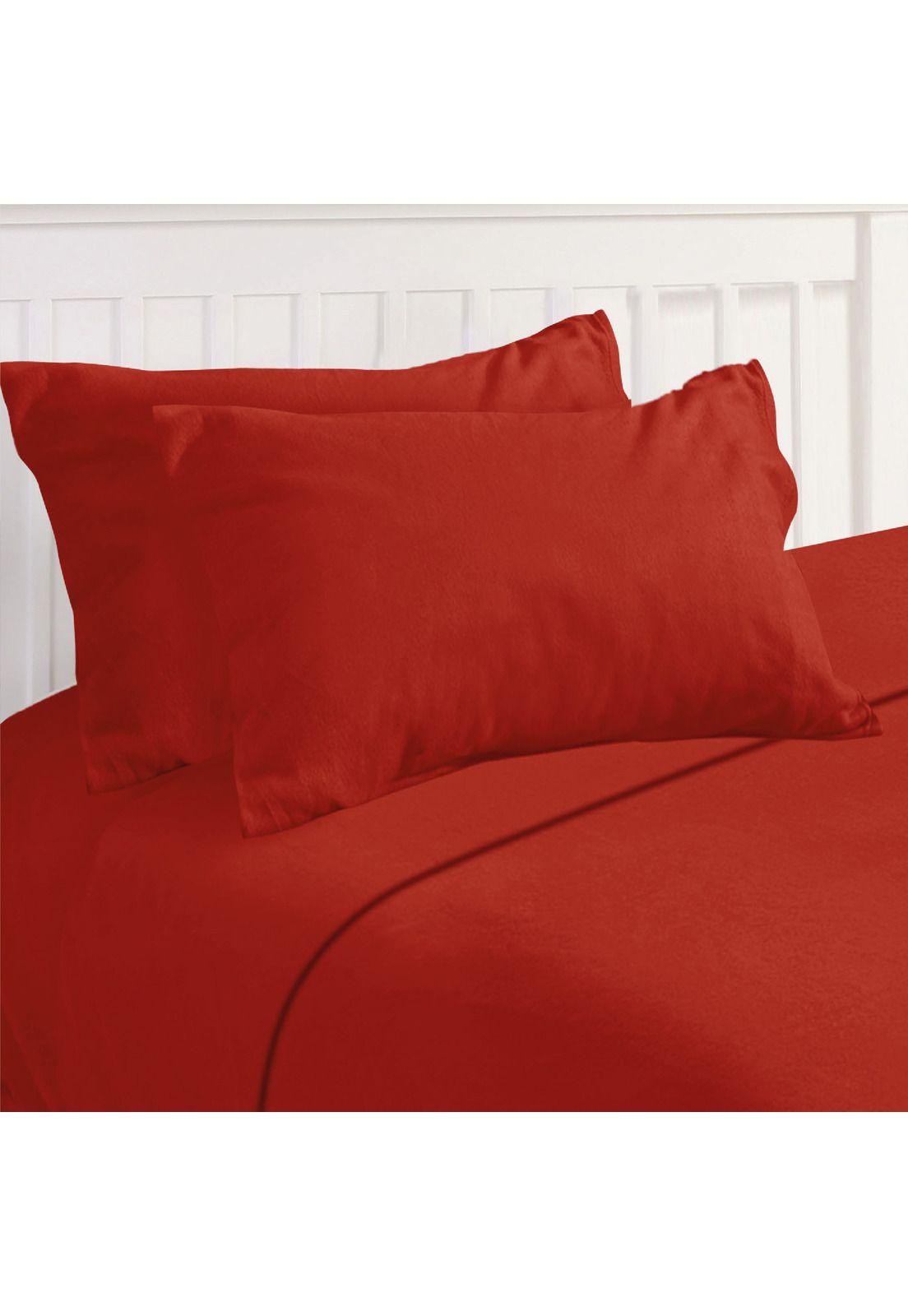 Sábanas Polar 1.5 Plazas Color Rojo Italiano-0