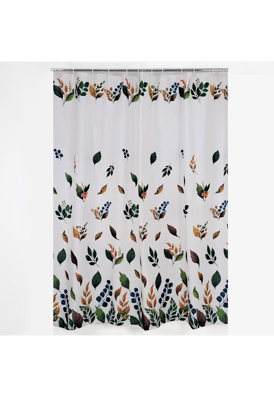 Cortina de Baño Estampada C/Forro Diseño Ramos 180X180Cm-0