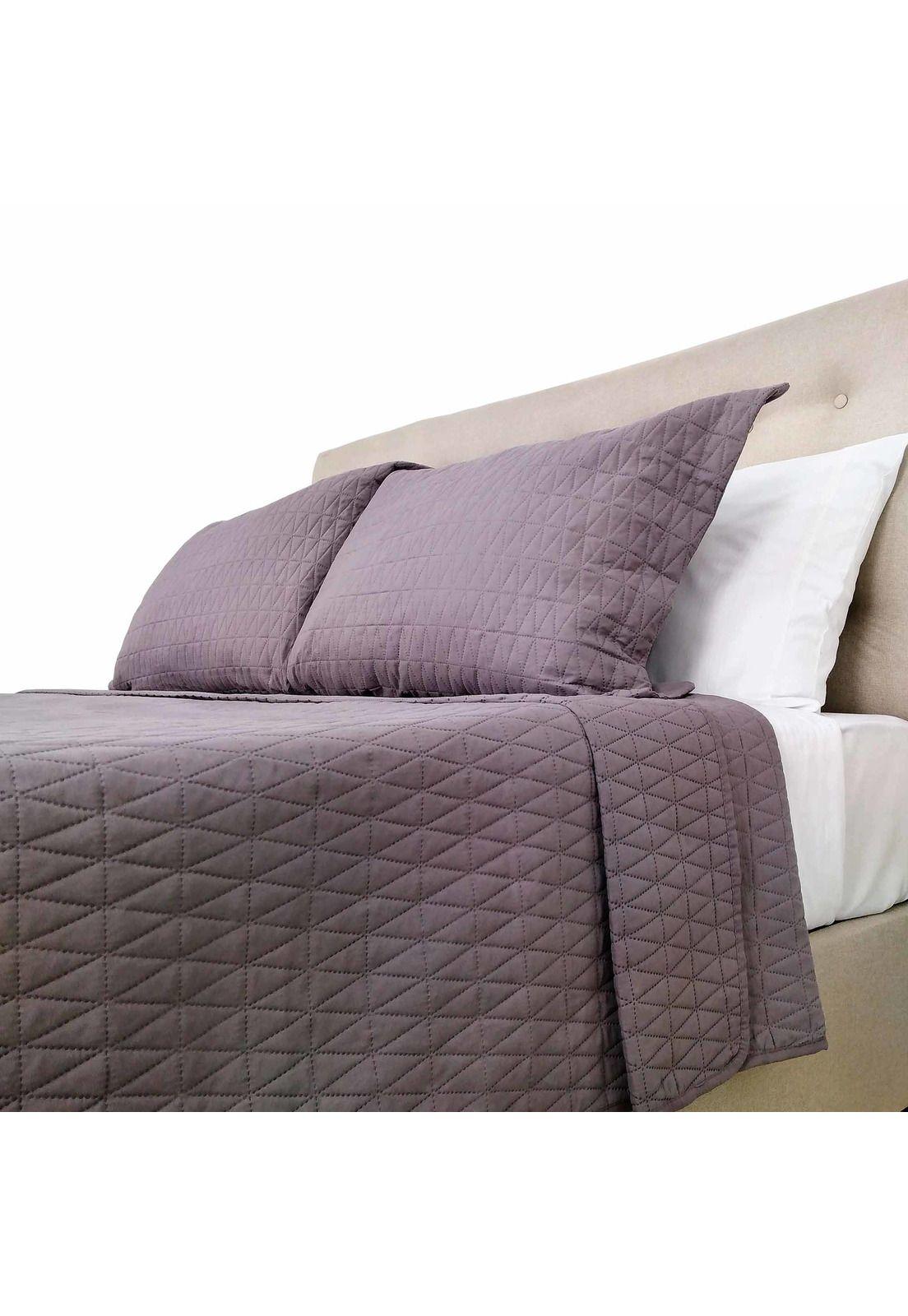 Cubrecama Microfibra Ultrasonic Liso 1.5 Plazas Morado-1