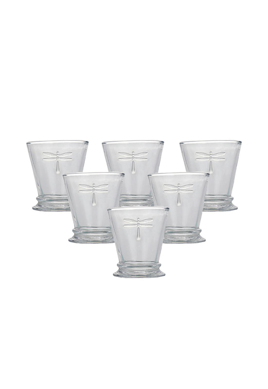 Set 6 Vaso Vidrio Libelula 8,9x10cm -0