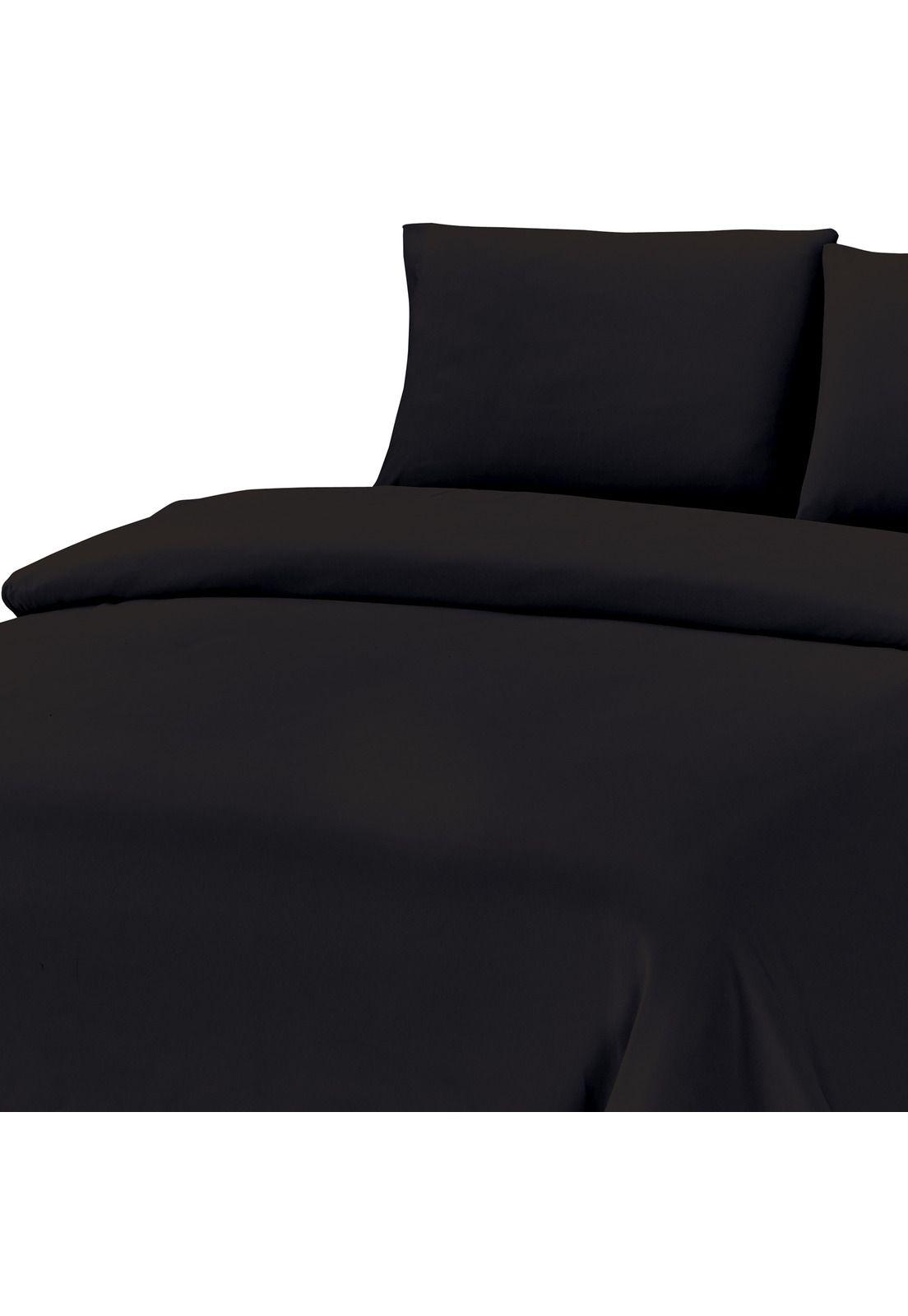 Sabanas Microfibra Liso 2 Plazas Negro-0