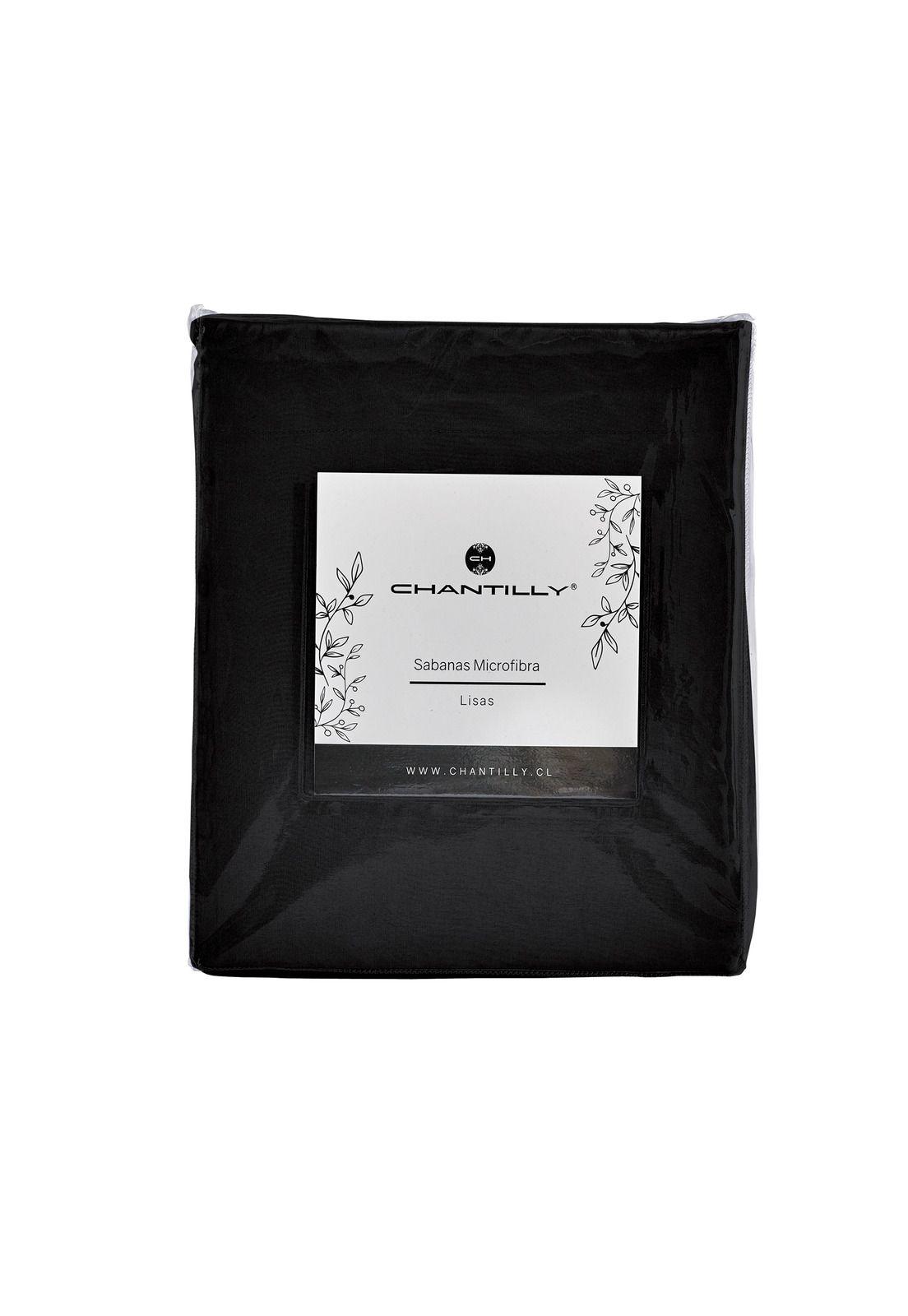 Sabanas Microfibra Liso 2 Plazas Negro-2