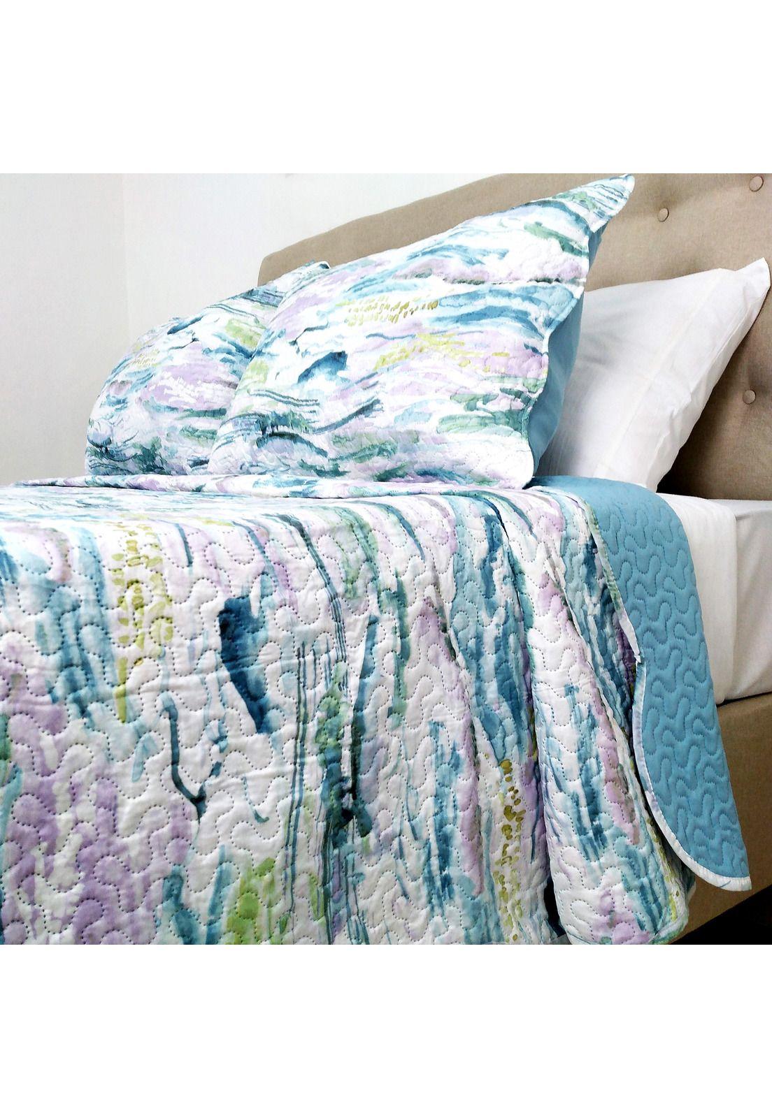Cubrecama Microfibra Estampado Acuarela 1.5 Plazas -1
