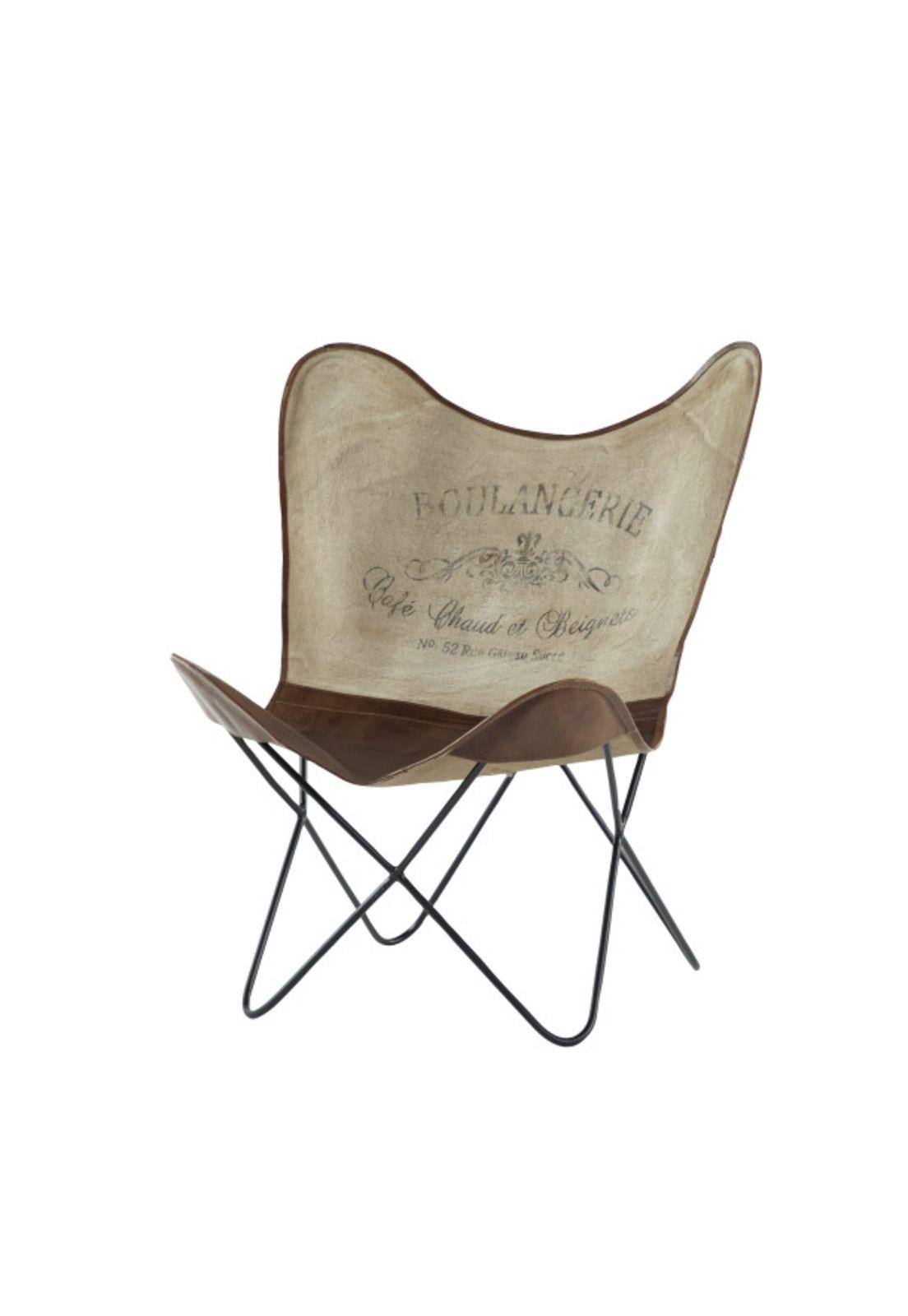 Butaca de cuero vintage 76 x 91 cm-0