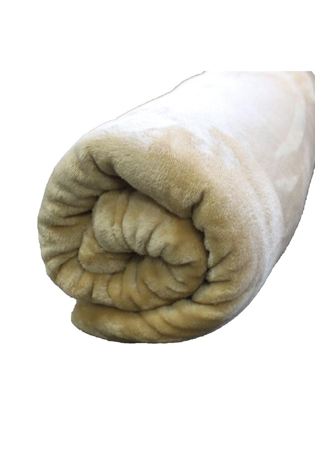 Frazada 1,5 Plz Camel Flannel Fleece Hotelería-2