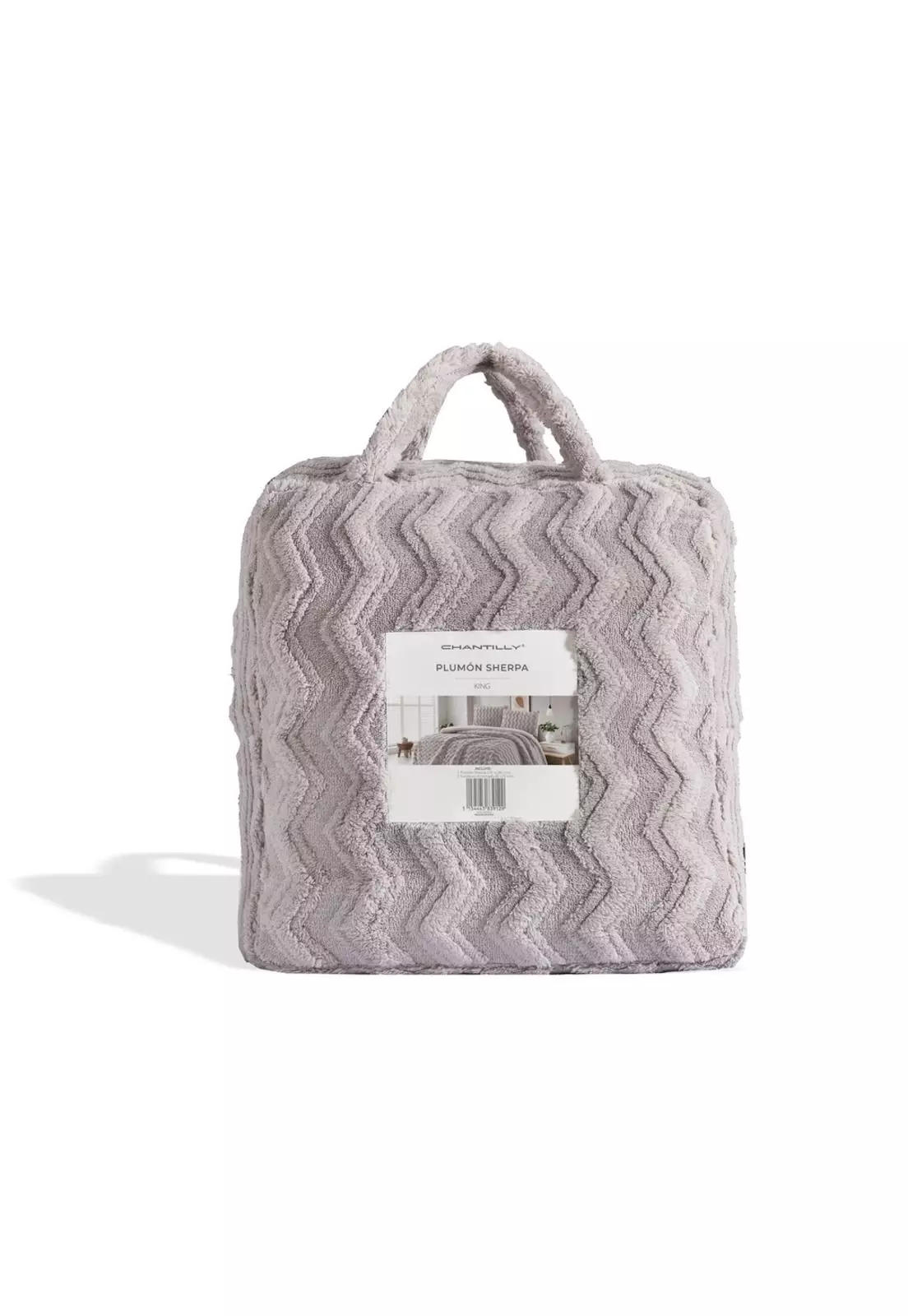 Plumón Sherpa Extra Cálido Chantilly King Gris Plata-2