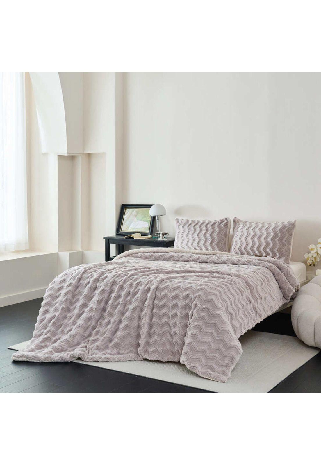 Plumón Sherpa Extra Cálido Chantilly King Gris Plata-3