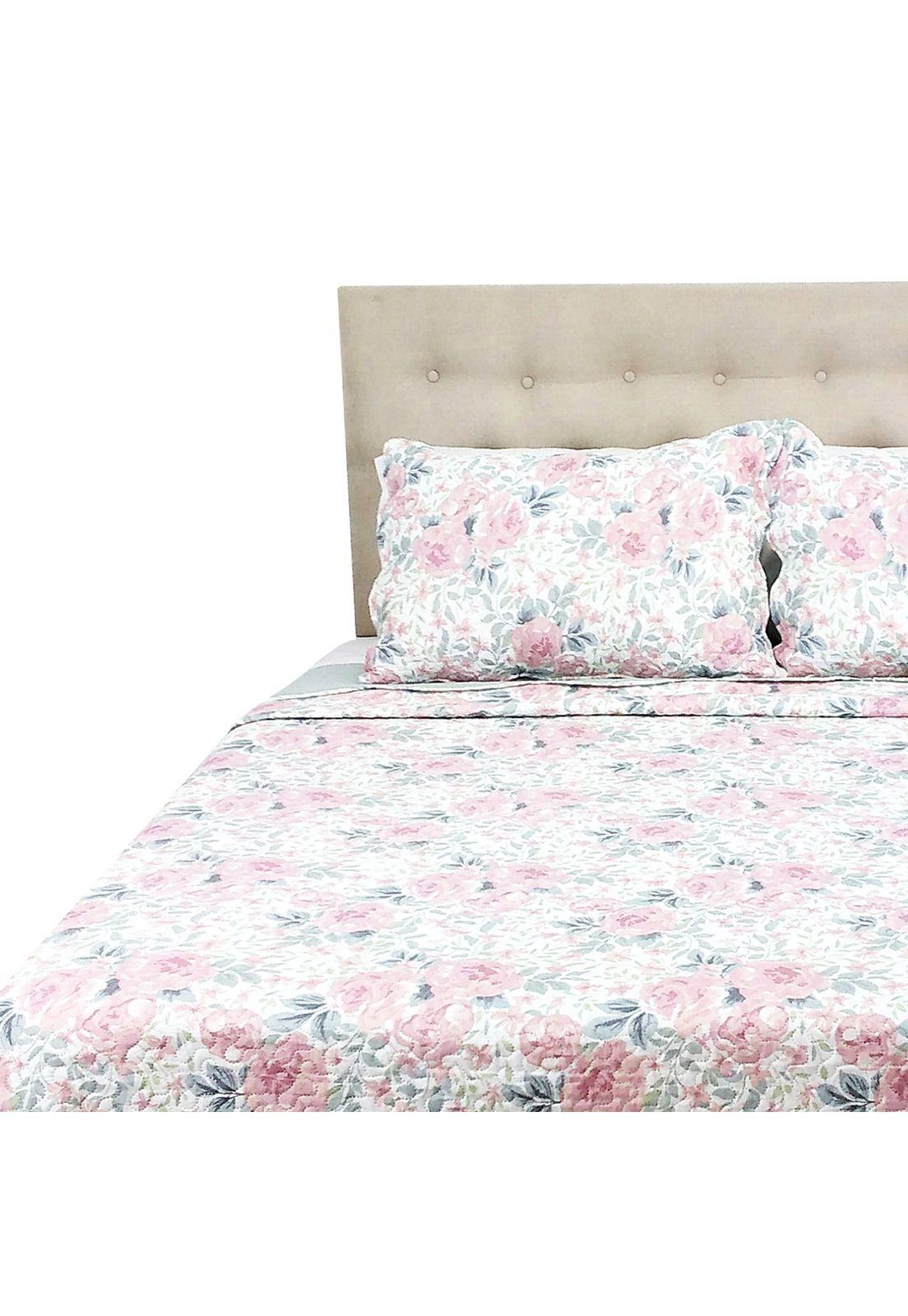 Cubrecama Microfibra Estampado Rozas 1.5 Plazas -0