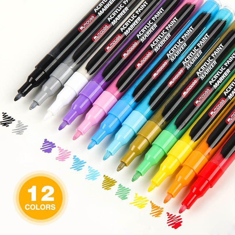 Lápices Marcadores Acrílicos Tipo Posca 12 Color Punta Fina-1