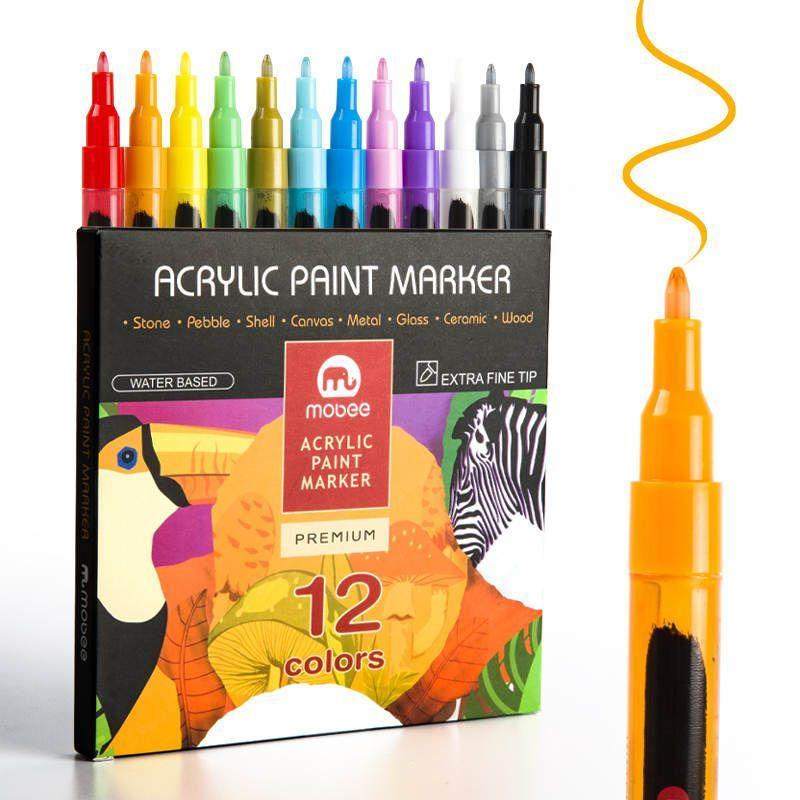 Lápices Marcadores Acrílicos Tipo Posca 12 Color Punta Fina-5