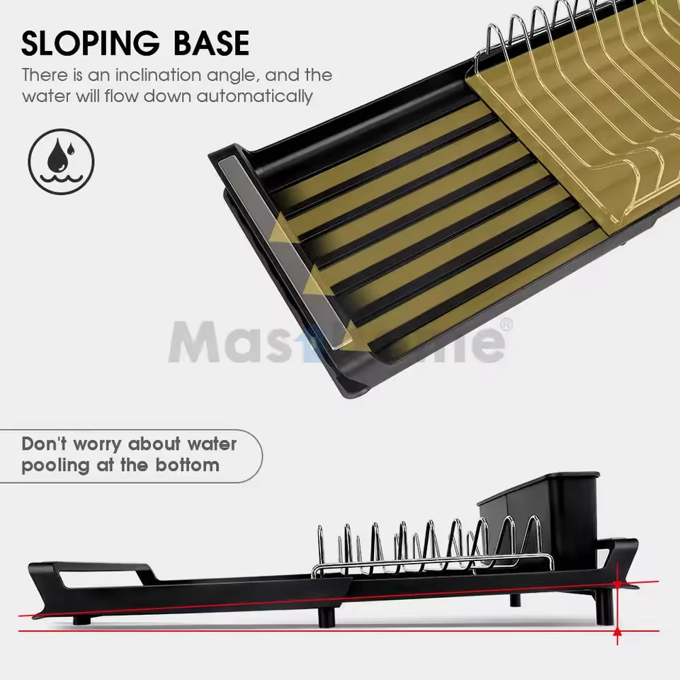 Secador Escurridor De Loza Platos Acero Inoxidable Plegable-4