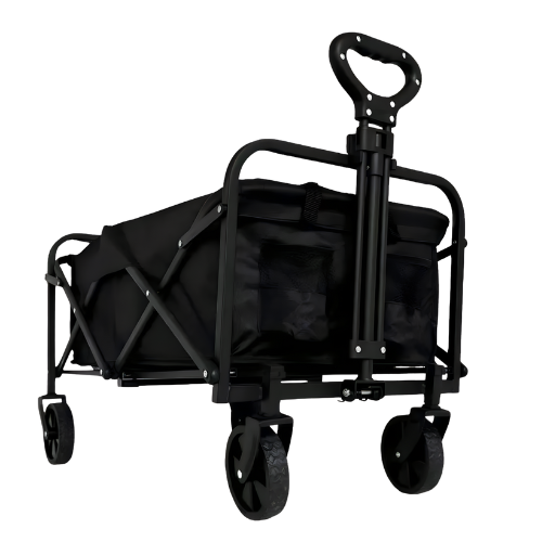 Carrito Negro Plegable con Mango Ajustable y Bolsa de Gran Capacidad-3