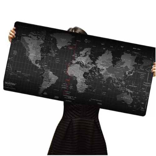 Mousepad XL Mapamundi de 90x40 cm con Base Antideslizante y Costuras Resistentes-2