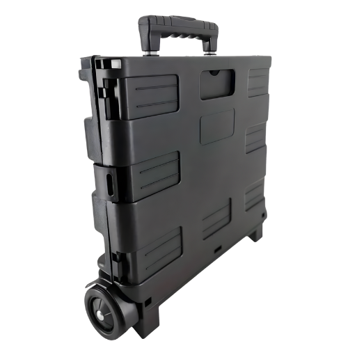 Carrito Plegable de Compras Negro con Ruedas Giratorias y Bolsa Reforzada-2